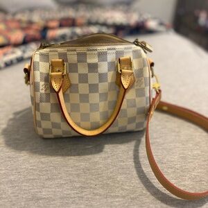 Checkered Tan and Cream Women's Bag
